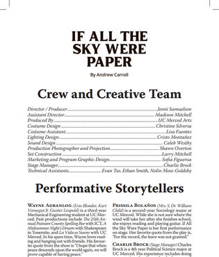 UC Merced 2026 - "If All The Sky Were Paper" by Andrew Carroll - Layout Design Sample