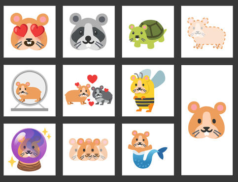 Custom Emoji Kitchen Creations, Hamsters (Context, https://emoji.supply/kitchen/)
