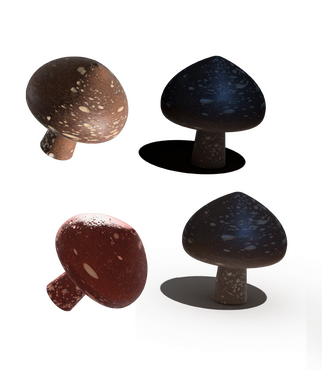 3D Mushrooms - Surrealist 3D in Adobe Illustrator