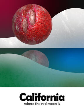The Red Moon - Surrealist 3D in Adobe Illustrator