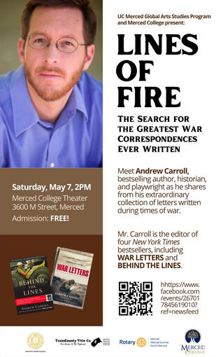 UC Merced GASP and Merced College - "Lines of Fire" Speaker Event with Author Andrew Carroll