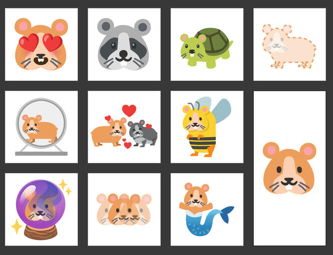 Custom Emoji Kitchen Creations, Hamsters (Context, https://emoji.supply/kitchen/)