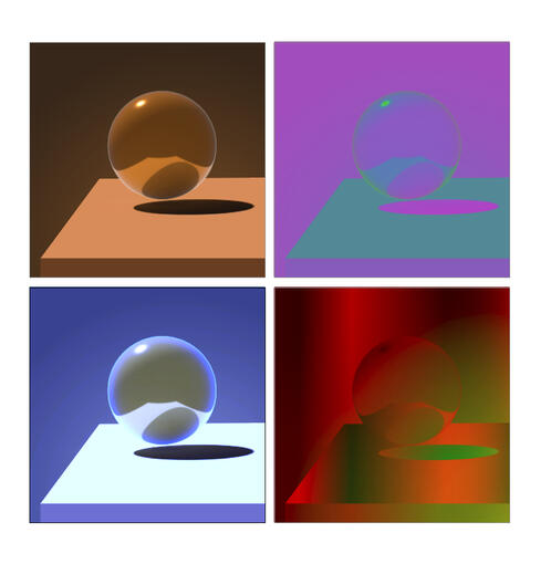 3D Metallic Ball, Raytracing Test
